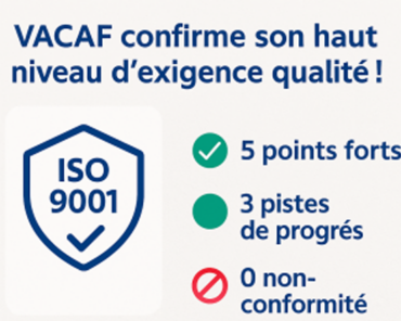 VACAF renouvelle sa certification ISO 9001 : une re ...